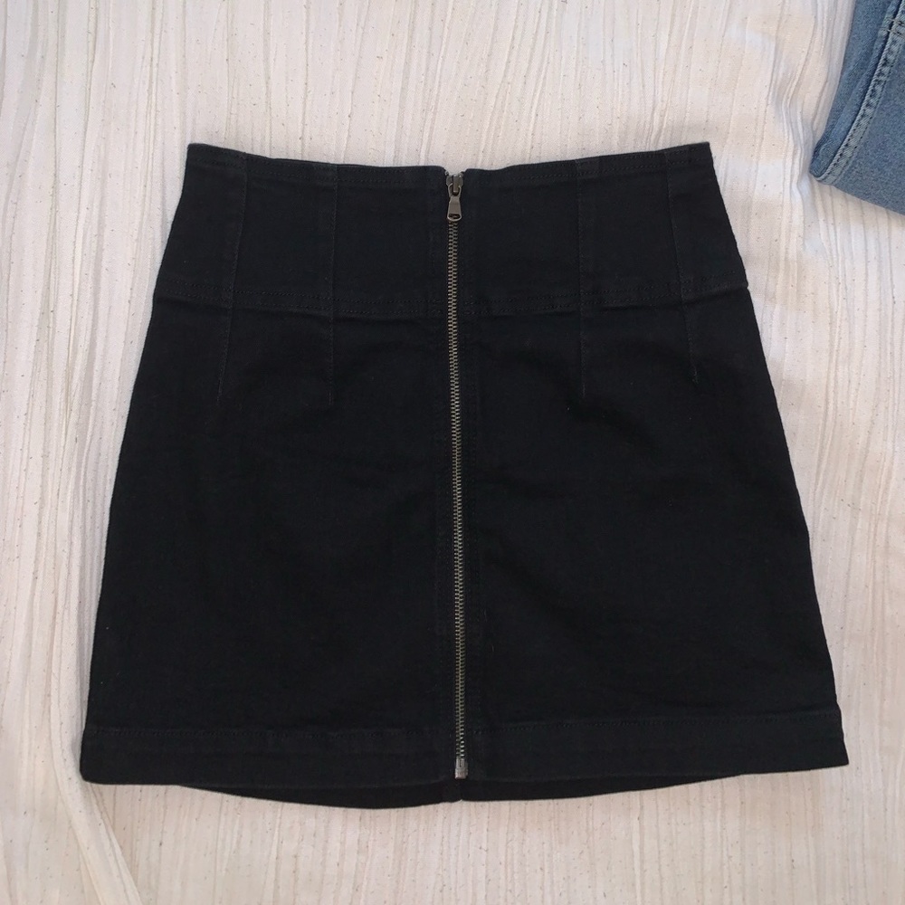 Black Denim Skirt from Free People